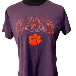 Boxercraft Purple Clemson Cut It Out Womens Tee Shirt Sz Medium NWT